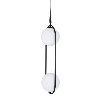 Ljuskrona med upphängningsrem CORDEL 2xG9/28W/230V svart