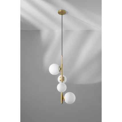 Ljuskrona med upphängningsrem CORDEL 4xG9/20W/230V gyllene