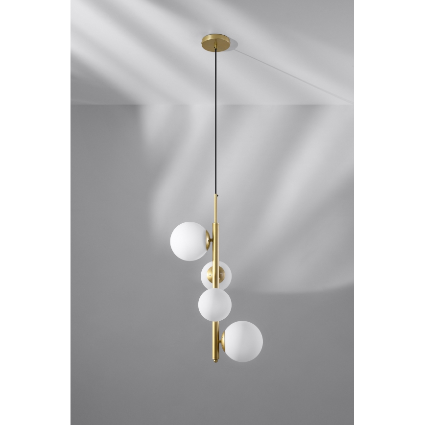 Ljuskrona med upphängningsrem CORDEL 4xG9/20W/230V gyllene