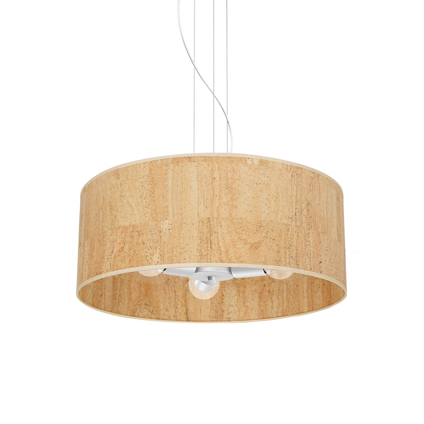 Ljusskrona med upphängningsrem  CORK 3xE27/60W/230V