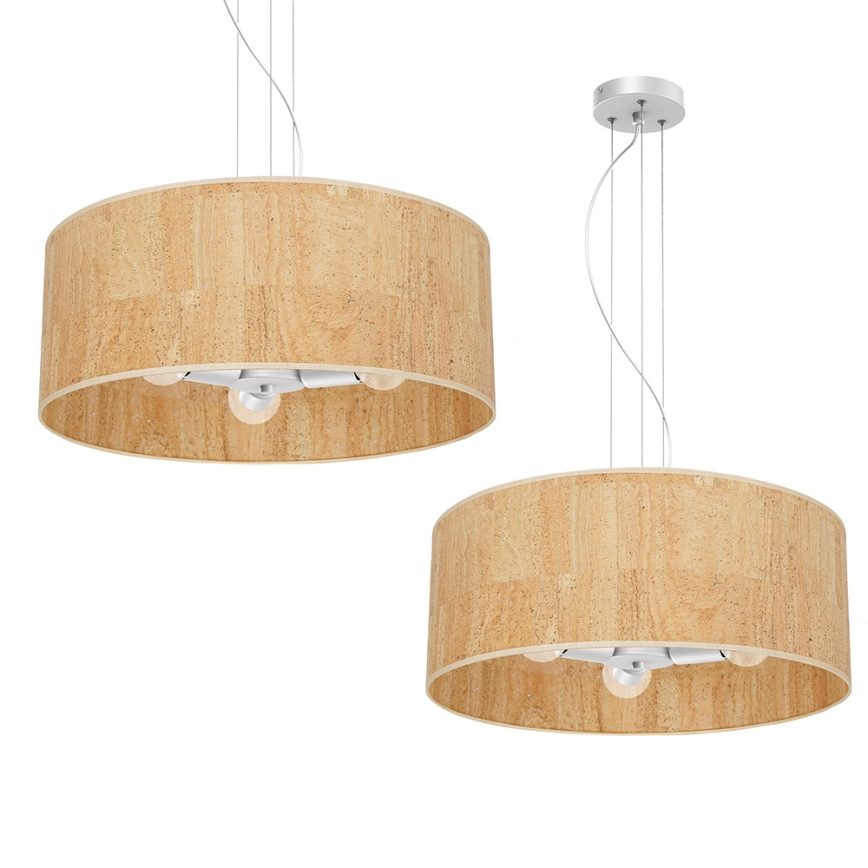 Ljusskrona med upphängningsrem  CORK 3xE27/60W/230V