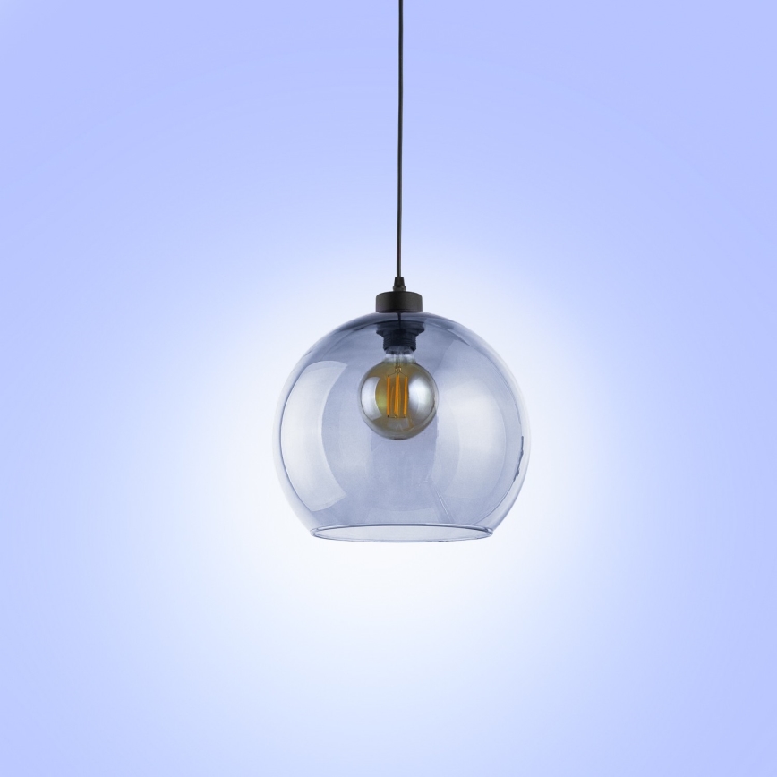 Ljusskrona med upphängningsrem  CUBUS 1xE27/60W/230V blå