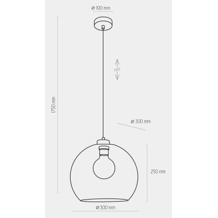 Ljusskrona med upphängningsrem  CUBUS 1xE27/60W/230V