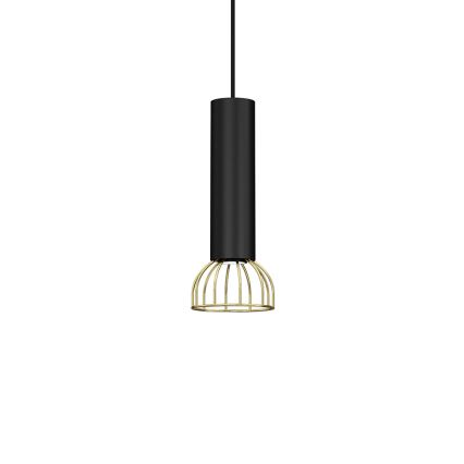 Ljusskrona med upphängningsrem  DANTE 1xGU10/25W/230V svart /gyllene