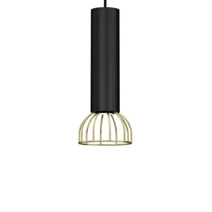 Ljusskrona med upphängningsrem  DANTE 1xGU10/25W/230V svart /gyllene