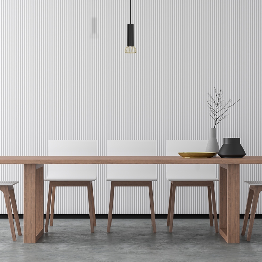 Ljusskrona med upphängningsrem  DANTE 1xGU10/25W/230V svart /gyllene