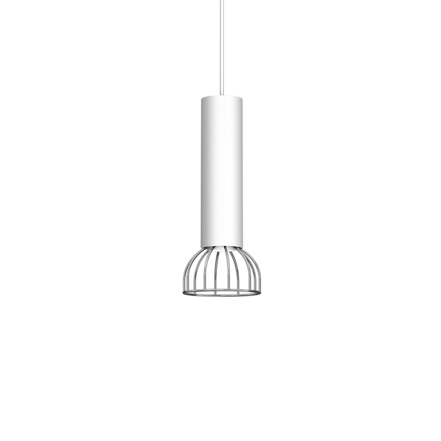 Ljusskrona med upphängningsrem  DANTE 1xGU10/25W/230V vit /blank krom 