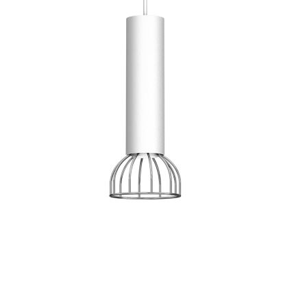 Ljusskrona med upphängningsrem  DANTE 1xGU10/25W/230V vit /blank krom 