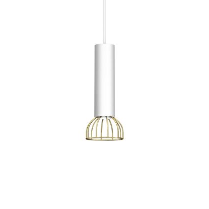 Ljusskrona med upphängningsrem  DANTE 1xGU10/25W/230V vit /gyllene