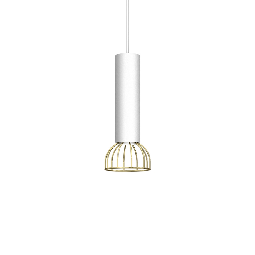 Ljusskrona med upphängningsrem  DANTE 1xGU10/25W/230V vit /gyllene