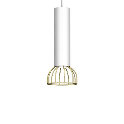 Ljusskrona med upphängningsrem  DANTE 1xGU10/25W/230V vit /gyllene