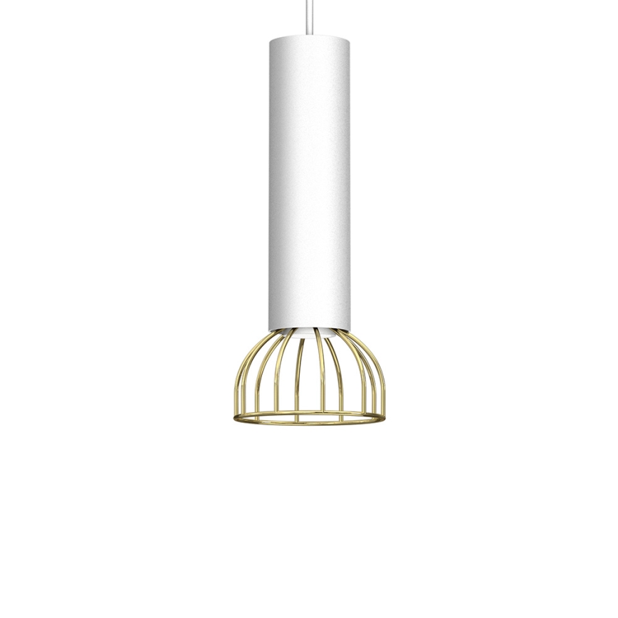 Ljusskrona med upphängningsrem  DANTE 1xGU10/25W/230V vit /gyllene