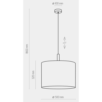 Ljusskrona med upphängningsrem  DEVA 1xE27/25W/230V vit