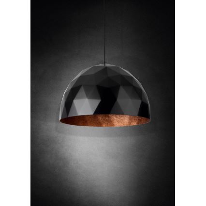 Ljusskrona med upphängningsrem  DIAMENT 1xE27/60W/230V diameter  35 cm svart /koppar