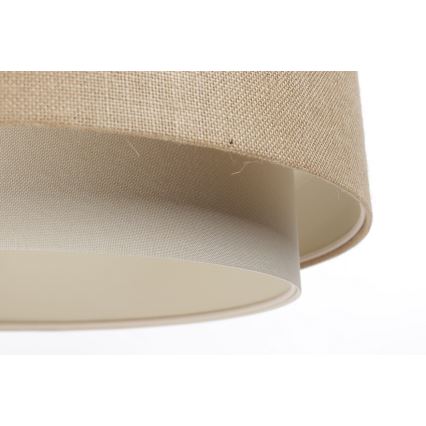 Ljuskrona med upphängningsrem DOBLO 1xE27/60W/230V beige/grädde