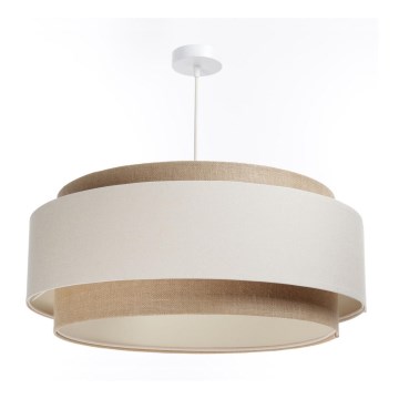 Ljuskrona med upphängningsrem DOBLO 1xE27/60W/230V grädde/beige