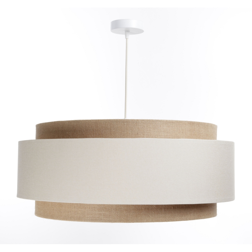 Ljuskrona med upphängningsrem DOBLO 1xE27/60W/230V grädde/beige