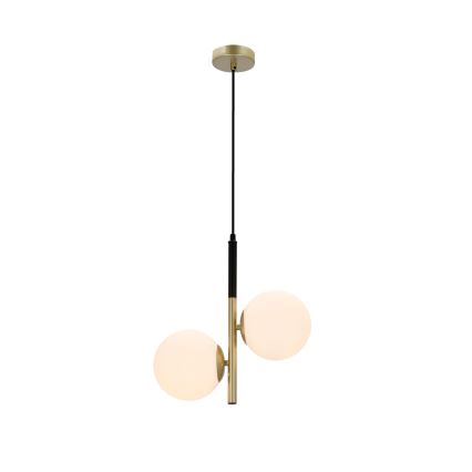 Ljuskrona med upphängningsrem DUO 2xE14/40W/230V gyllene/svart