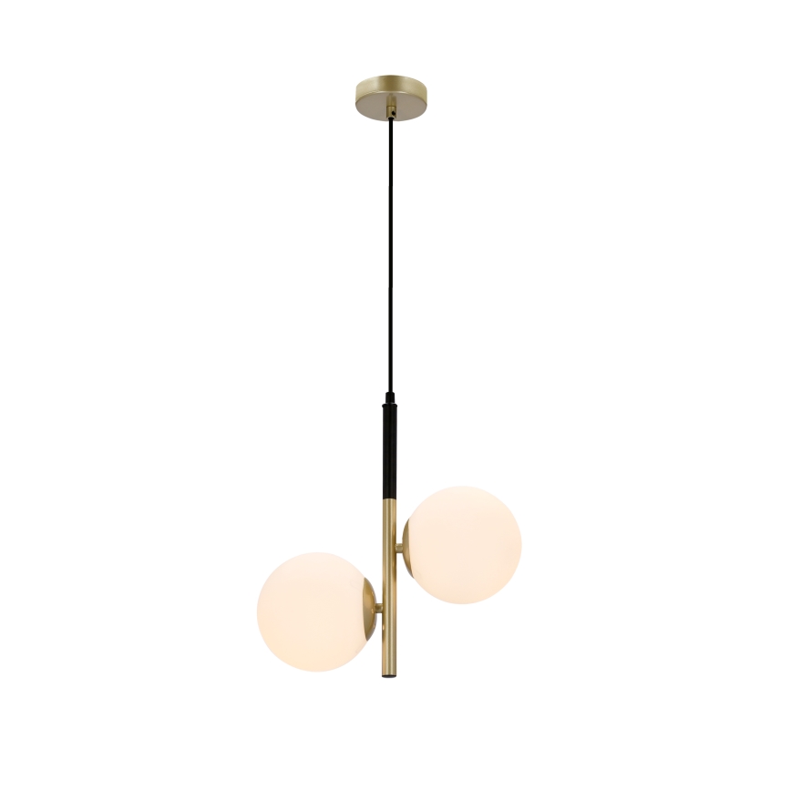 Ljuskrona med upphängningsrem DUO 2xE14/40W/230V gyllene/svart