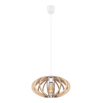 Ljuskrona med upphängningsrem EARTH 1xE27/60W/230V vit/beige