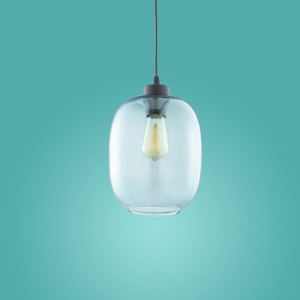 Ljusskrona med upphängningsrem  ELIO 1xE27/15W/230V blå