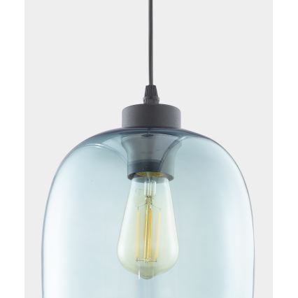 Ljusskrona med upphängningsrem  ELIO 1xE27/15W/230V blå