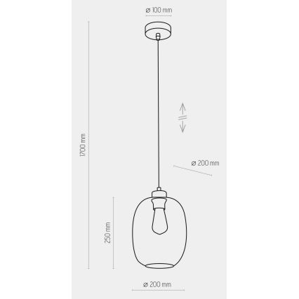 Ljusskrona med upphängningsrem  ELIO 1xE27/15W/230V