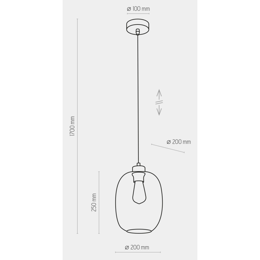 Ljusskrona med upphängningsrem  ELIO 1xE27/15W/230V