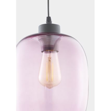 Ljusskrona med upphängningsrem  ELIO 1xE27/60W/230V rosa 