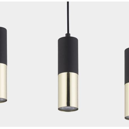 Ljusskrona med upphängningsrem  ELIT 6xGU10/10W/230V svart 
