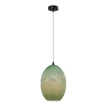 Ljuskrona med upphängningsrem ELLIPTIC 1xE27/11W/230V grön