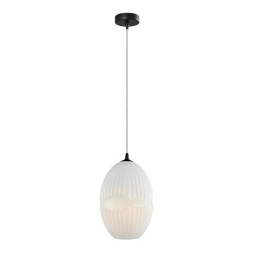 Ljuskrona med upphängningsrem ELLIPTIC 1xE27/11W/230V vit