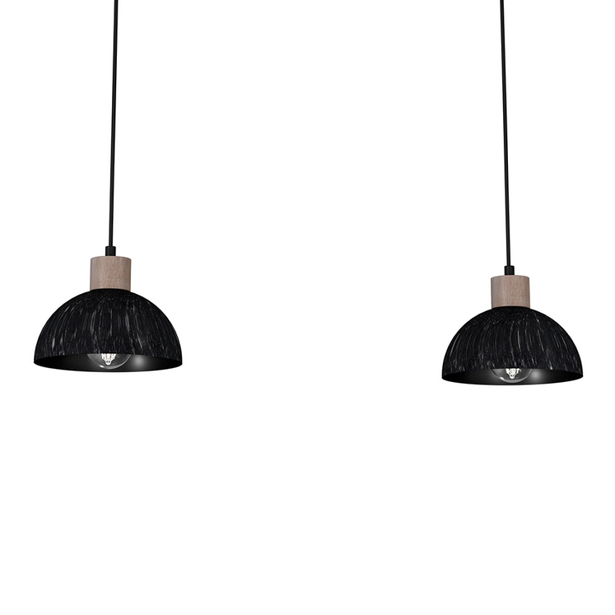Ljusskrona med upphängningsrem  ERIK 2xE27/60W/230V brun /svart 
