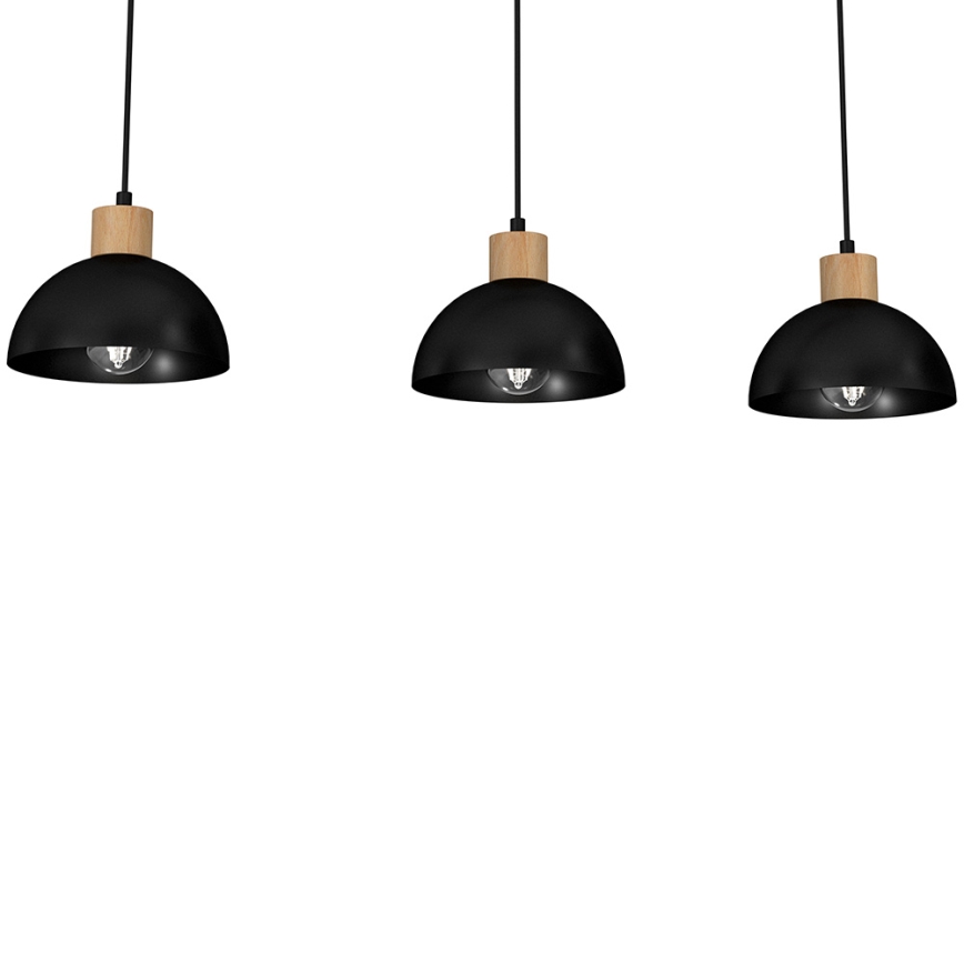 Ljusskrona med upphängningsrem  ERIK 3xE27/60W/230V beige /svart