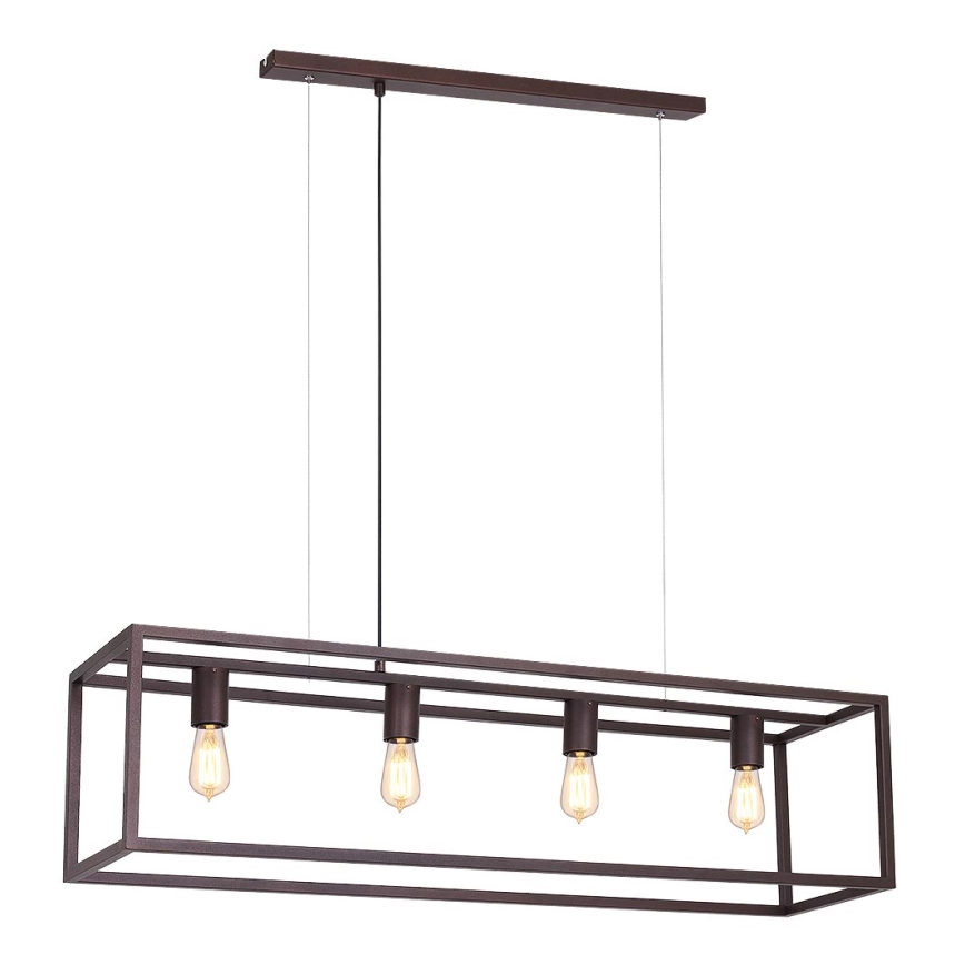 Ljuskrona med upphängningsrem FRAME 4xE27/60W/230V koppar