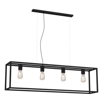 Ljuskrona med upphängningsrem FRAME 4xE27/60W/230V svart