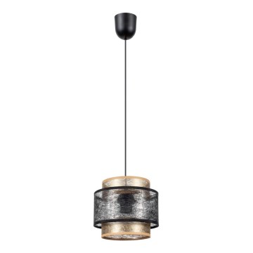 Ljuskrona med upphängningsrem GABI 1xE27/60W/230V gyllene/svart diameter 20 cm