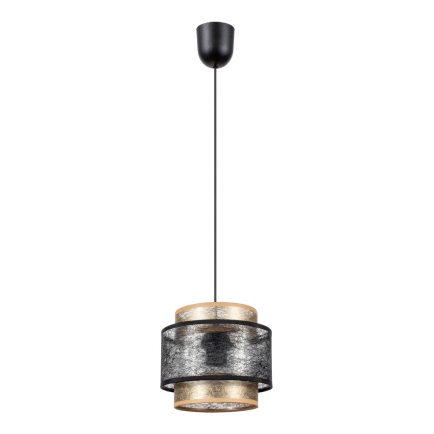 Ljuskrona med upphängningsrem GABI 1xE27/60W/230V gyllene/svart diameter 20 cm
