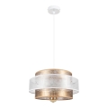 Ljuskrona med upphängningsrem GABI 1xE27/60W/230V gyllene/vit diameter 40 cm