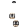 Ljuskrona med upphängningsrem GABI 2xE27/60W/230V gyllene/svart diameter 30 cm