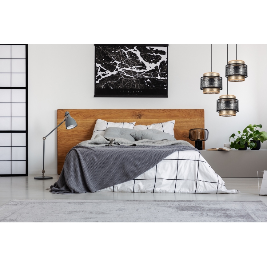 Ljuskrona med upphängningsrem GABI 3xE27/60W/230V gyllene/svart diameter 45 cm