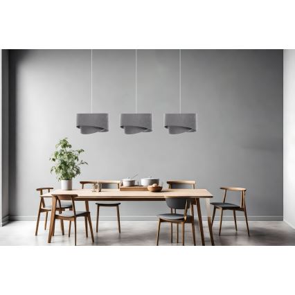 Ljuskrona med upphängningsrem GALAXY 3xE27/60W/230V grå