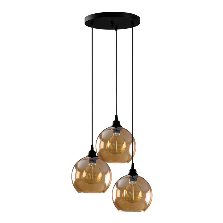 Ljusskrona med upphängningsrem  GOLD 3xE27/40W/230V