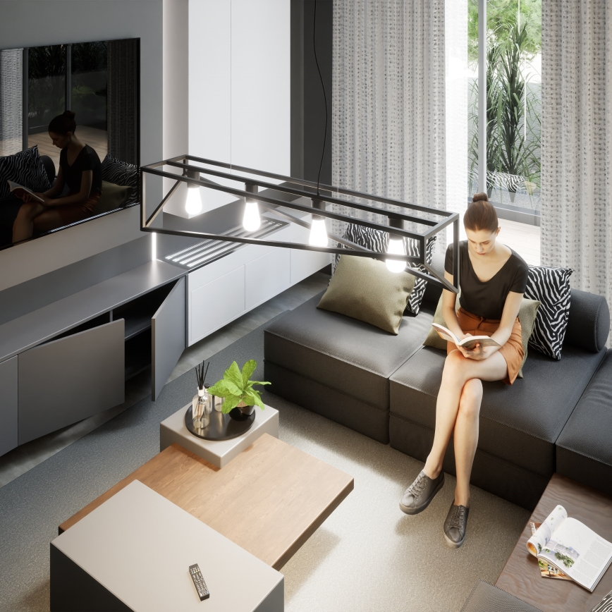 Ljuskrona med upphängningsrem GOTE 4xE27/60W/230V