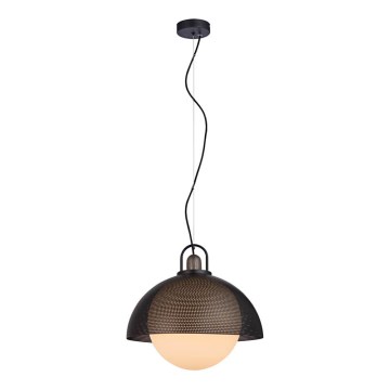 Ljuskrona med upphängningsrem GRAVEN 1xE27/11W/230V svart