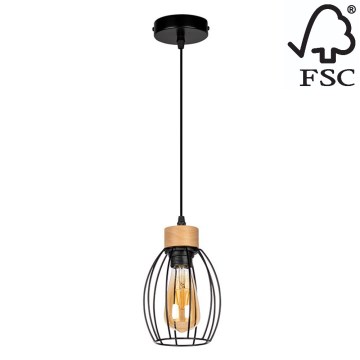 Ljuskrona med upphängningsrem GUNNAR 1xE27/60W/230V ek - FSC-certifierad