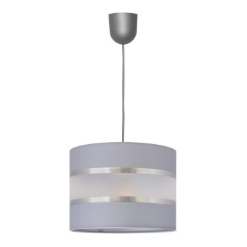Ljuskrona med upphängningsrem HELEN 1xE27/15W/230V diameter 20 cm grå/silver