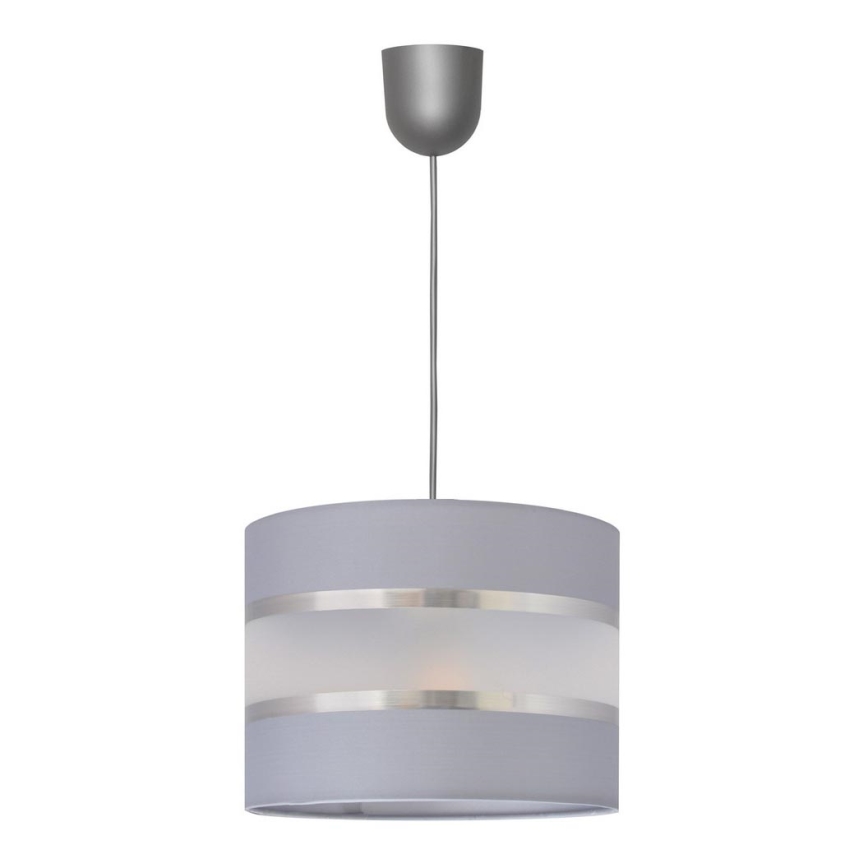 Ljuskrona med upphängningsrem HELEN 1xE27/15W/230V diameter 20 cm grå/silver
