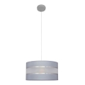 Ljuskrona med upphängningsrem HELEN 1xE27/15W/230V diameter 35 cm grå/silver