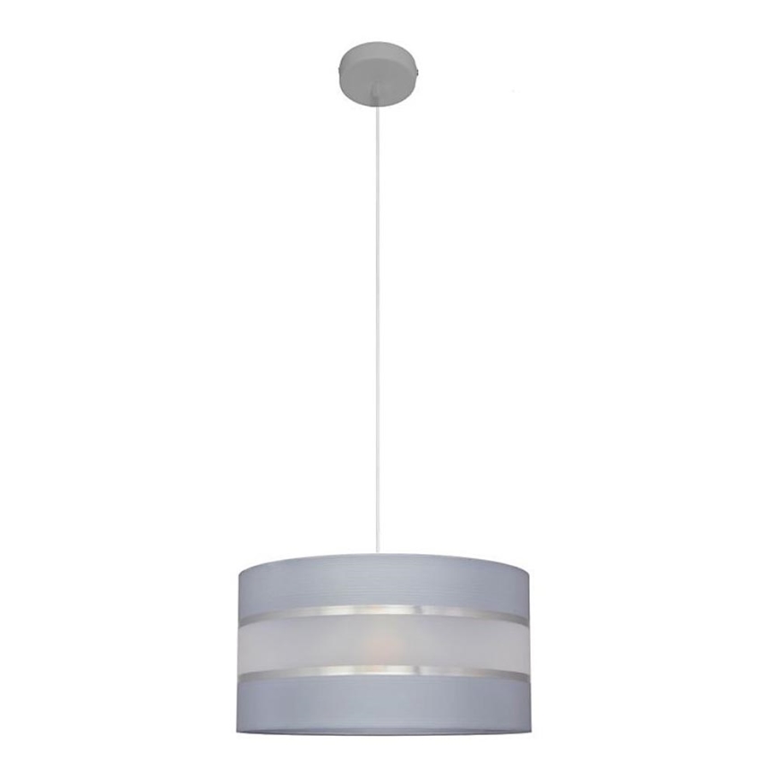 Ljuskrona med upphängningsrem HELEN 1xE27/15W/230V diameter 35 cm grå/silver
